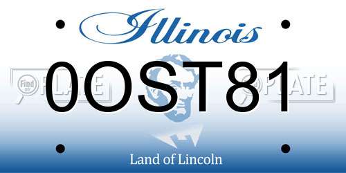 0OST81 Illinois License Plate