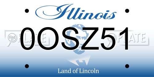 0OSZ51 Illinois License Plate