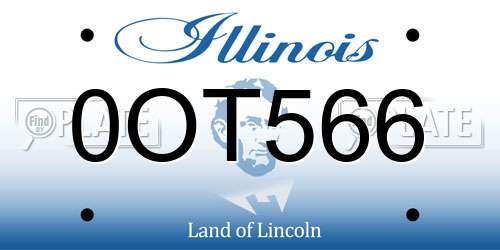 0OT566 Illinois License Plate
