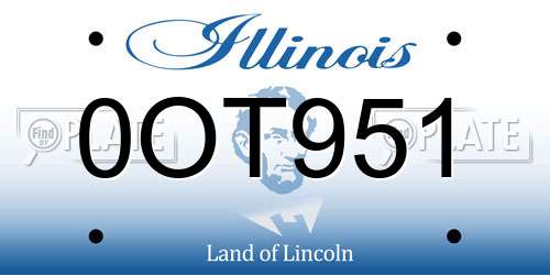 0OT951 Illinois License Plate