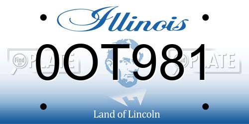 0OT981 Illinois License Plate