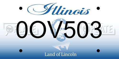 0OV503 Illinois License Plate