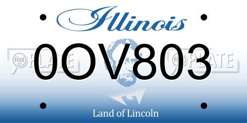 0OV803 Illinois License Plate