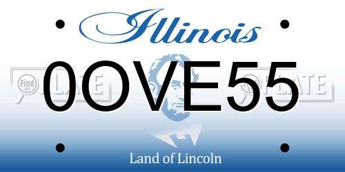 0OVE55 Illinois License Plate