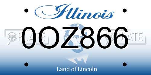 0OZ866 Illinois License Plate