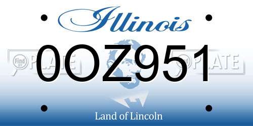 0OZ951 Illinois License Plate