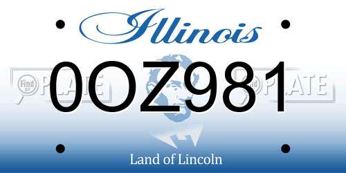 0OZ981 Illinois License Plate