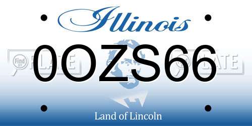 0OZS66 Illinois License Plate