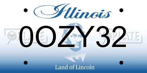 0OZY32 Illinois License Plate