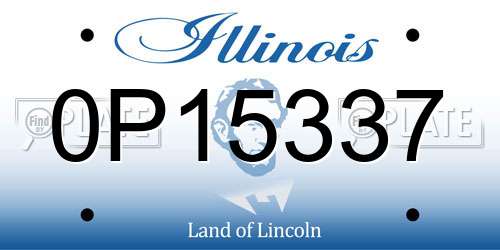 0P15337 Illinois License Plate