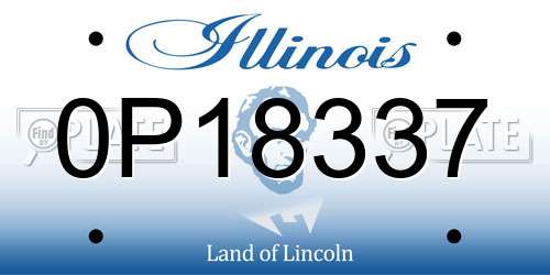 0P18337 Illinois License Plate