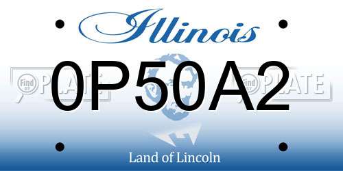 0P50A2 Illinois License Plate