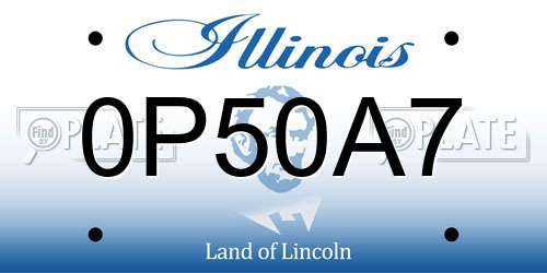 0P50A7 Illinois License Plate