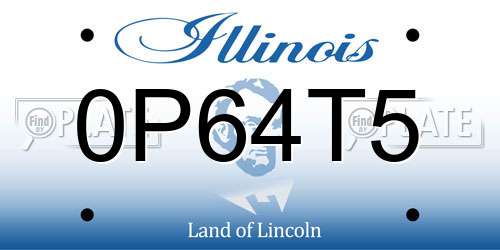 0P64T5 Illinois License Plate