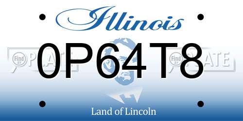 0P64T8 Illinois License Plate