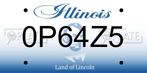 0P64Z5 Illinois License Plate