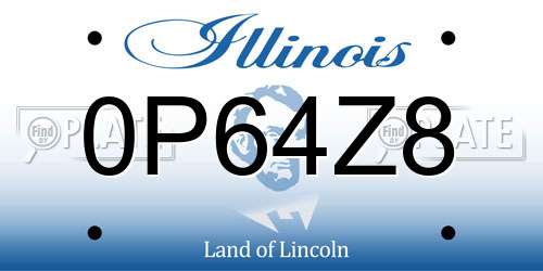 0P64Z8 Illinois License Plate