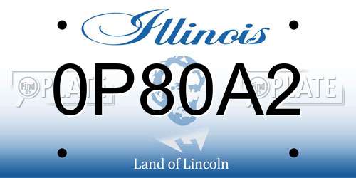 0P80A2 Illinois License Plate