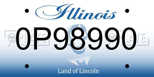 0P98990 Illinois License Plate