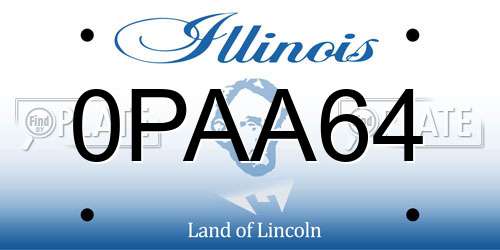 0PAA64 Illinois License Plate