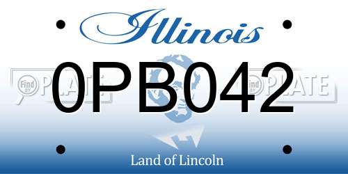 0PB042 Illinois License Plate