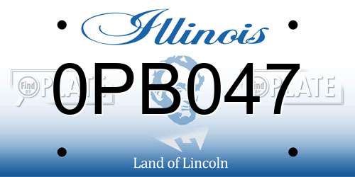 0PB047 Illinois License Plate