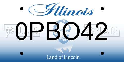 0PBO42 Illinois License Plate