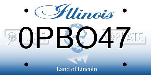 0PBO47 Illinois License Plate
