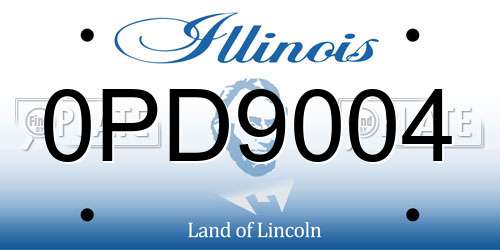 0PD9004 Illinois License Plate