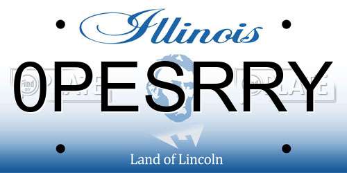 0PESRRY Illinois License Plate