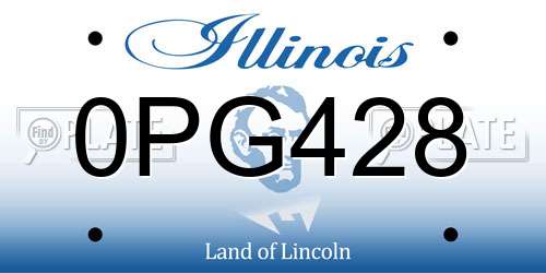 0PG428 Illinois License Plate