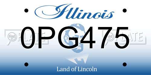 0PG475 Illinois License Plate