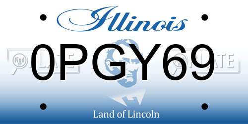 0PGY69 Illinois License Plate
