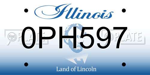 0PH597 Illinois License Plate