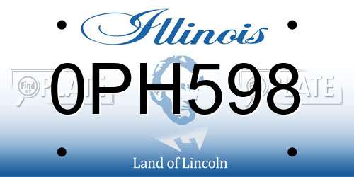 0PH598 Illinois License Plate