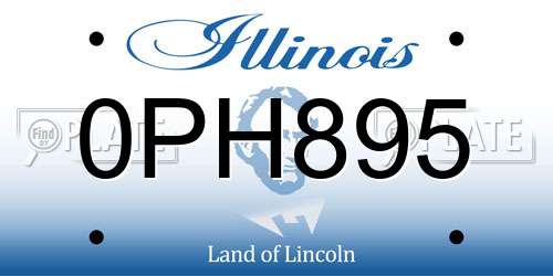 0PH895 Illinois License Plate