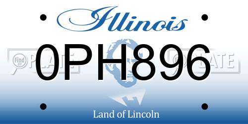 0PH896 Illinois License Plate