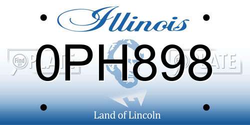0PH898 Illinois License Plate