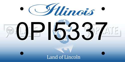 0PI5337 Illinois License Plate