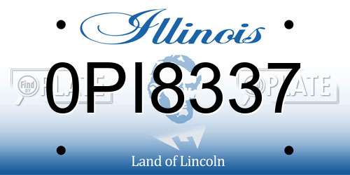 0PI8337 Illinois License Plate