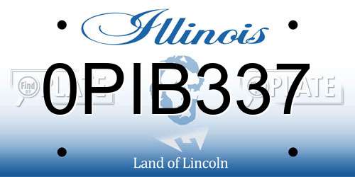 0PIB337 Illinois License Plate