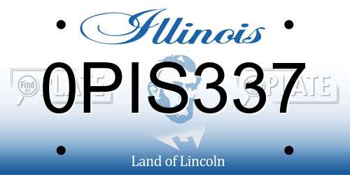 0PIS337 Illinois License Plate