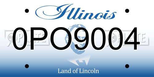 0PO9004 Illinois License Plate