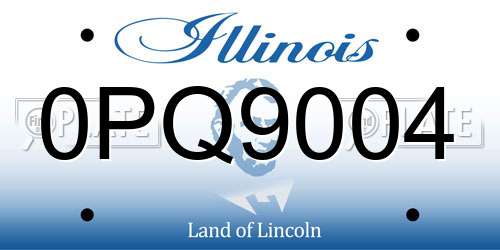0PQ9004 Illinois License Plate