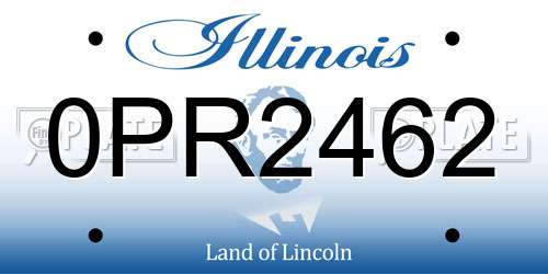 0PR2462 Illinois License Plate