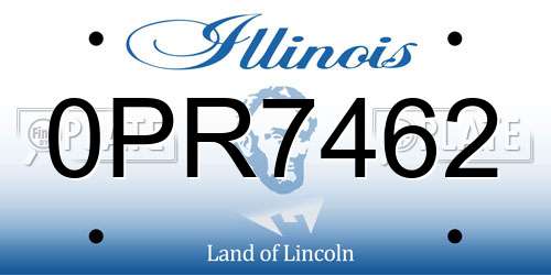 0PR7462 Illinois License Plate