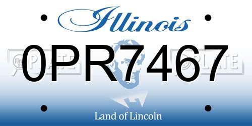 0PR7467 Illinois License Plate