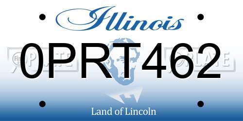 0PRT462 Illinois License Plate