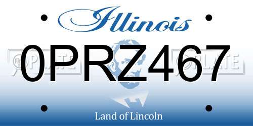 0PRZ467 Illinois License Plate