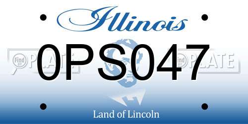 0PS047 Illinois License Plate